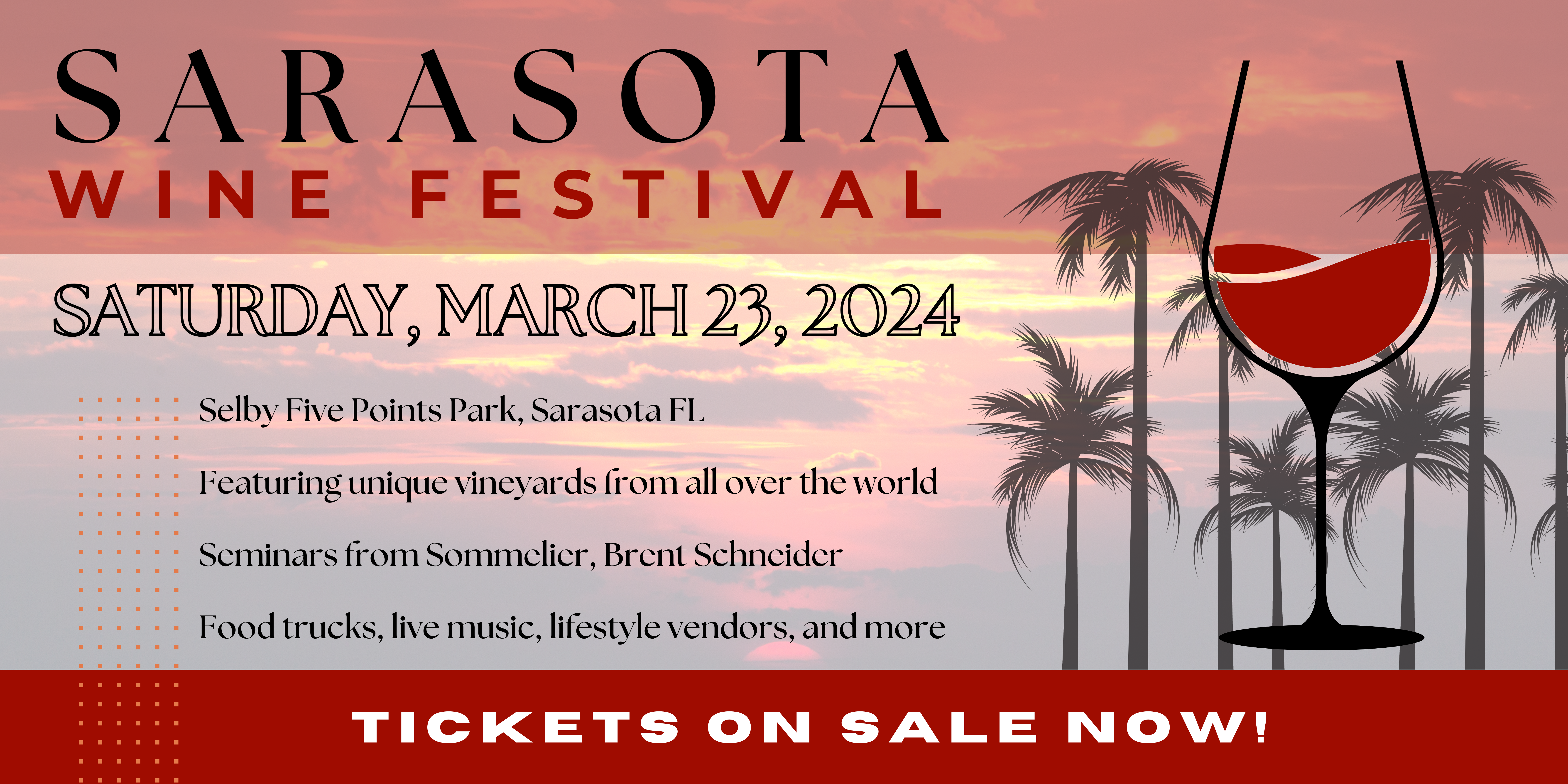 sarasota wine festival, downtown sarasota, selby five points park, wine tasting, live music, food trucks, wine glass drinking festival atmophere